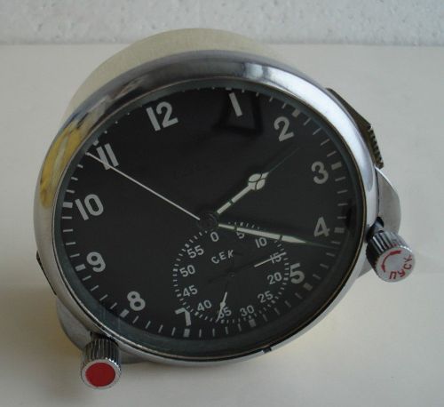 Rare 60 chp soviet ussr military airforce aircraft cockpit clock (achs)