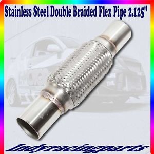 2 1/8&#034; ss flex pipe straight piping connector heavy duty