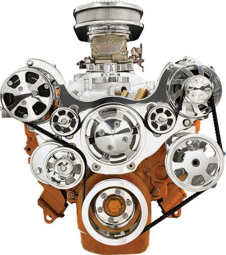 Billet specialties tru trac sb chrysler front engine kit,power steering pump,a/c