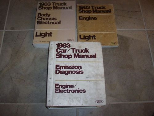 1983 ford bronco f100 f150 f250 f350 pickup truck shop service repair manual set