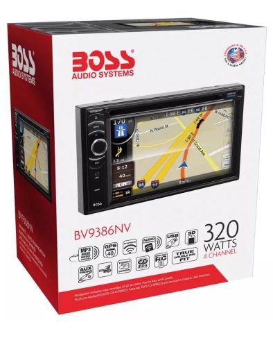 New! boss bv9386nv double din gps bluetooth gps dvd car stereo receiver