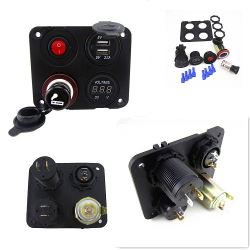 Waterproof car suv marine switch panel 4 in 1 with charger 2usb slot diy
