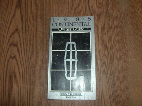 1985 lincoln continental owners guide