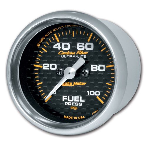 Auto meter 4763 carbon fiber; electric fuel pressure gauge