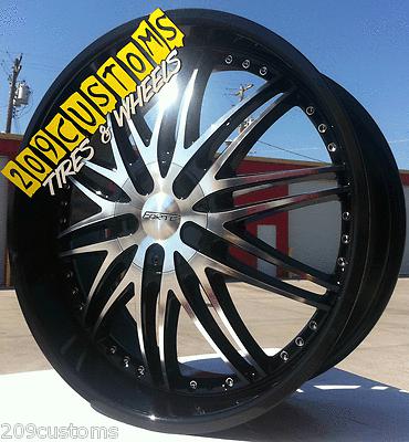 24" inch forte 54 black wheels rims tires 5x139.7 dodge dakota 2005 2006 2007 