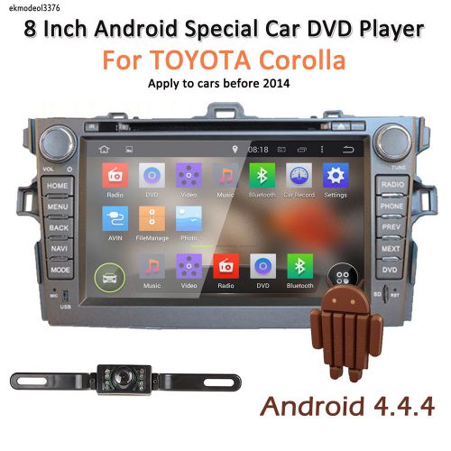 8&#039;&#039; android4.4 car stereo dvd player gps navi wifi-3g for toyota corolla+camer
