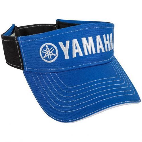 Oem yamaha royal blue &amp; black cotton twill visor hat