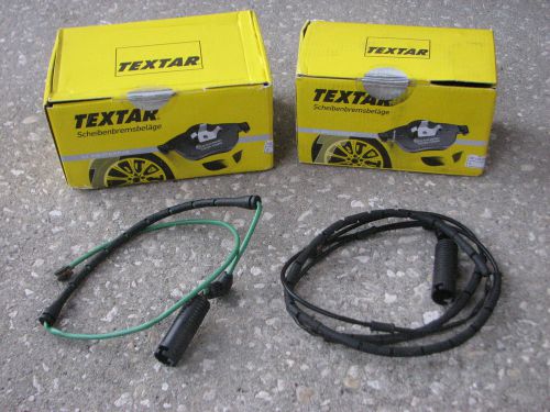Bmw textar brake pad set e39 m5 front &amp; rear with pad sensors oem 2000-2003