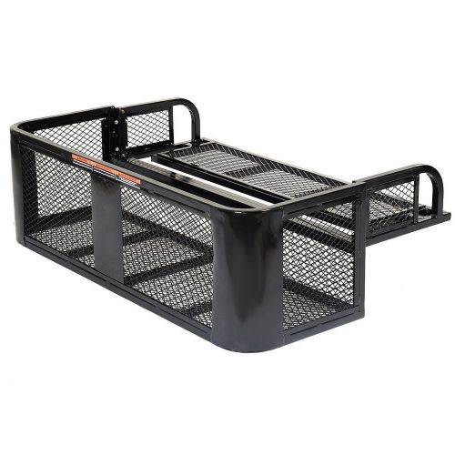 Atv utv universal rear drop basket rack steel cargo hunting new