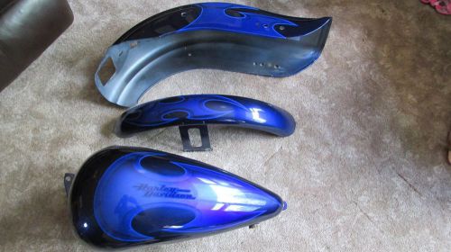 Dyna wide glide 100 anniversery tank and fender set blue blade