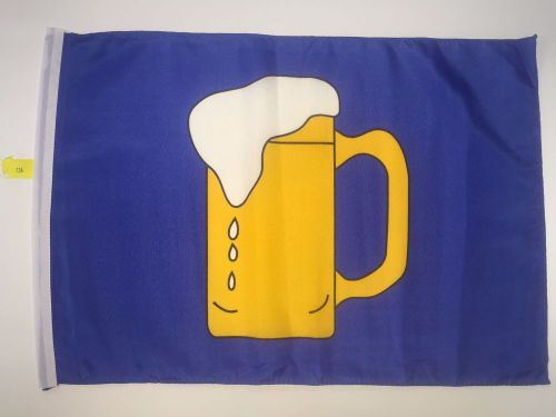 134blu utv side x side safety flag 12&#034;x18&#034; blue beer mug face fits 1/4 5/16 pole