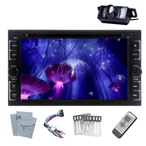 Double 2din universal car dvd mp3 player indash stereo fm tv+night vision camera