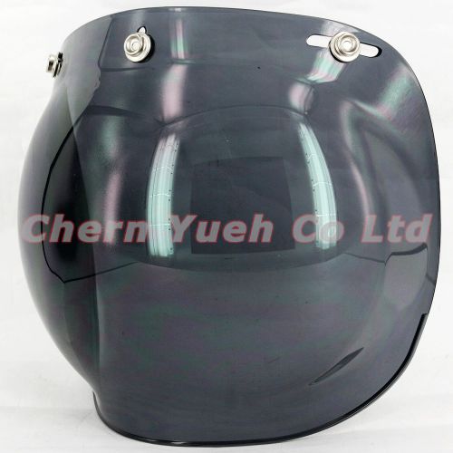 Uv smoke bubble style 3-snap motorcycle helmet visor face shield lens