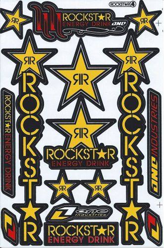 New rockstar energy motocross atv racing stickers/decals. 1 sheet (st196)