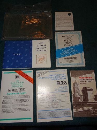 1988 buick riviera owner&#039;s manual set / original 7pc owner&#039;s guide book set