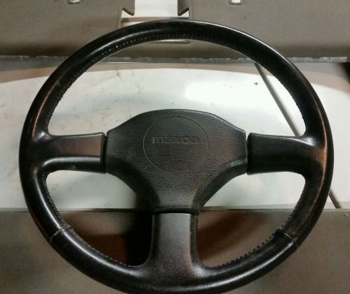 Mazda rx7 oem steering wheel stock black leather fc3s s5