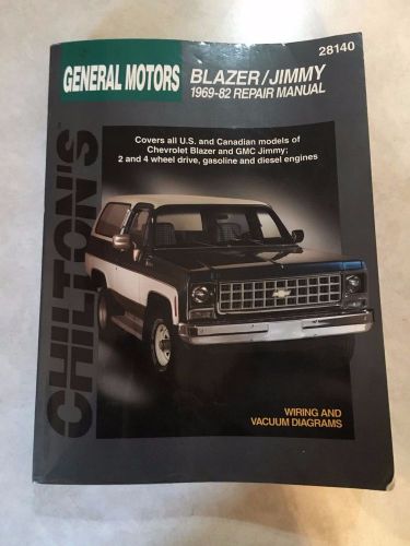 Blazer jimmy 1969-1982 chilton&#039;s repair manual