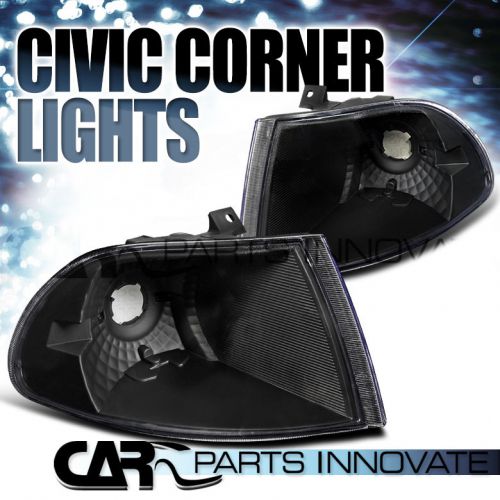 For 1992-1995 honda civic 4dr sedan black corner lights lamps