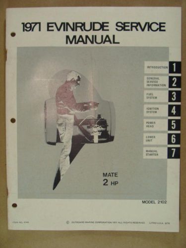 1971 omc evinrude 2hp mate 2102 outboard motor engine service repair manual 4744