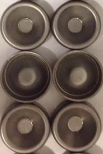 (6) 34.3mm freeze plugs stainless steel, formed