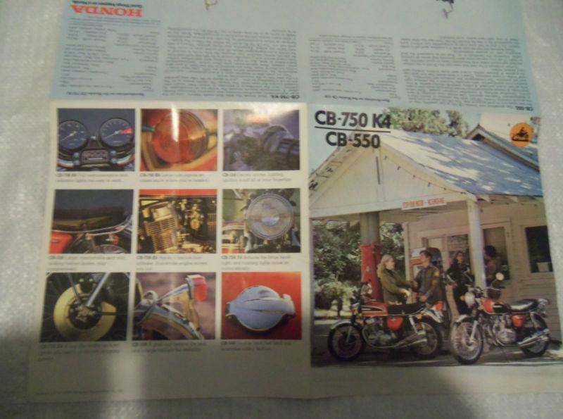 Lot of 3 vintage 1974 dealer brochure  poster motorcycle cb-750 cb-550 others