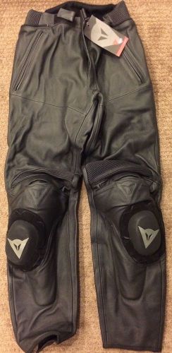 Nwt dainese perforated black leather motorcycle pants, size 56