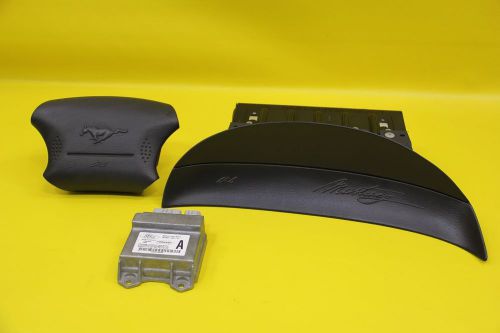 99-02 ford mustang gt srs airbags air bag bags set w/ module charcoal black oem