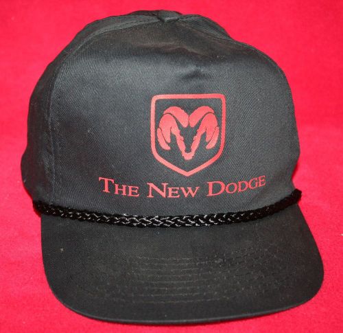 Vintage 90s the new dodge black snapback trucker hat cap cars trucks ram vtg