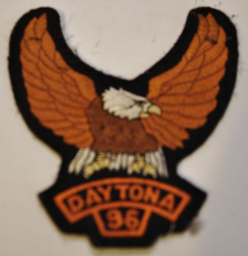 Daytona 96 motorcyle biker eagle iron on embroidered patch 4.5&#034; x 4&#034;