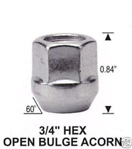 20 pc open bulge 3/4&#034; hex lug nuts cone seat 12mm x 1.75 part # ap-1112