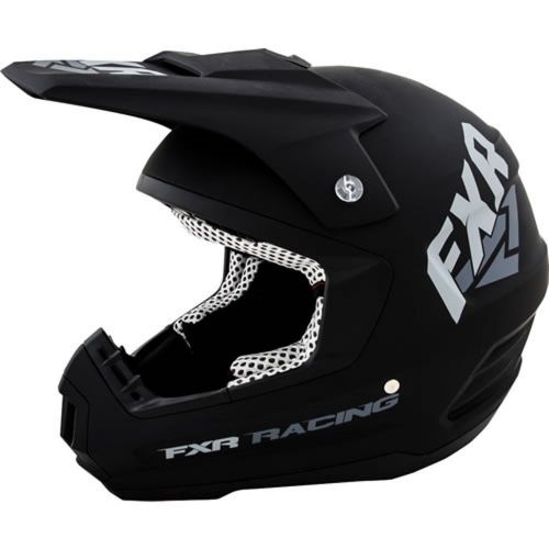 Fxr motorcycle/snowmobile torque recoil matte black helmet - xl - dot/ece - new
