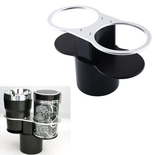 Car auto double wedge dual water drink cup holder black stand universal