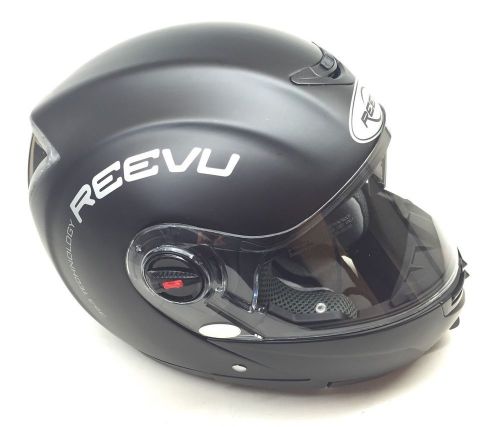 Reevu fsx1 large motorcycle riding helmet flat black modular (please read)