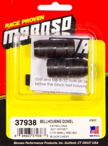 Moroso gm bellhousing dowel pins 0.021 in offset p/n 37938