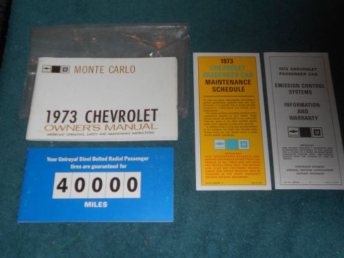 1973 chevrolet monte carlo owner&#039;s manual set / originalguide  book set