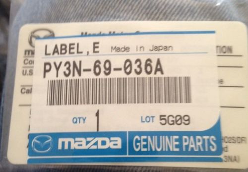 Mazda oem 2015 cx-5 labels-emission label py3n69036a
