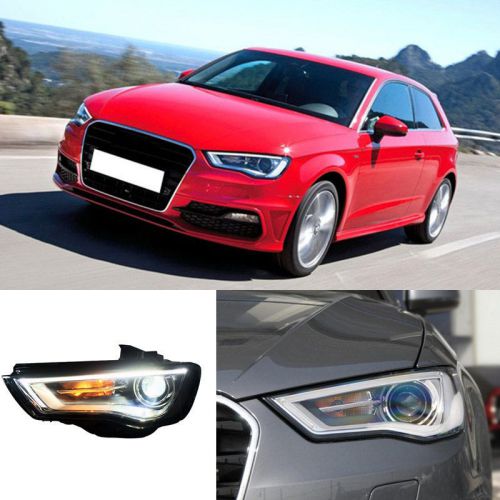 For audi a3 2013-2015 led assembly headlights bi xenon projector lens hid