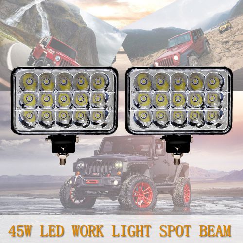 2x 4&#034;x6&#034; 45w cree led driving headlight bulb hi/lo beam off road fog light bar