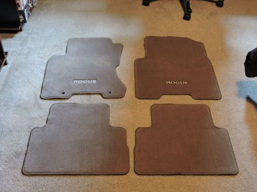 Set of 4 dealer car floor mats 2 front 2 rear charcoal grey carpet for rogue ln
