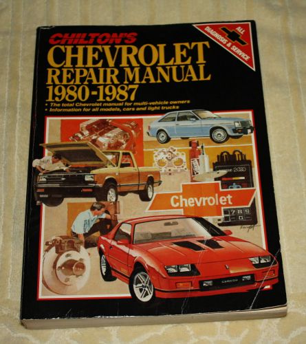 Chilton&#039;s automotive repair manual chevrolet repair manual 1980 tru 1987