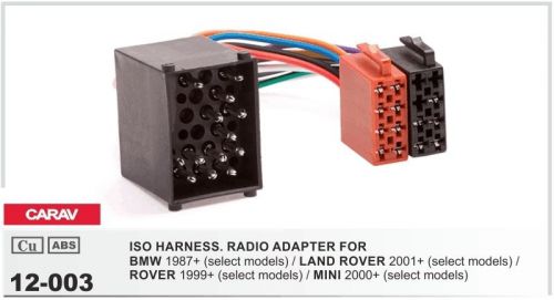 Carav 12-003 iso connector bmw 1987+/ land rover 2001+/ rover 1999+ / mini 2000+