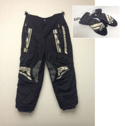 Fishpaw snowboard pants xl and matching l men&#039;s snow gloves usa factory black