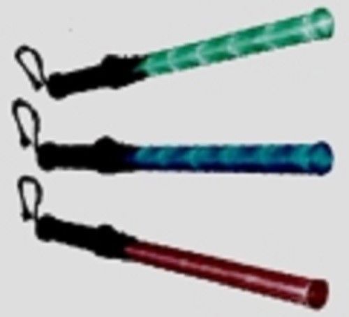 2 multi-color signal warning batons - 3 color red green blue - flash mode/steady