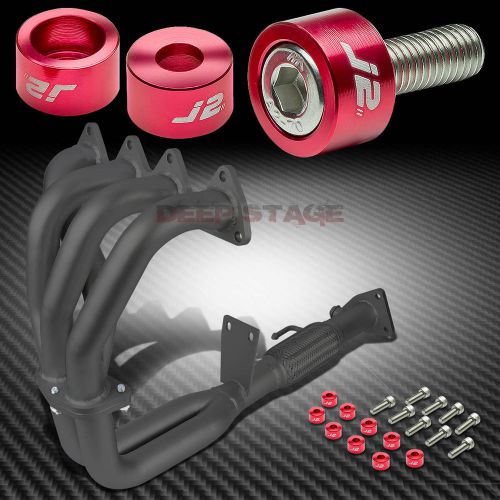 J2 for bb6 base black exhaust manifold 4-2-1 header+red washer cup bolts