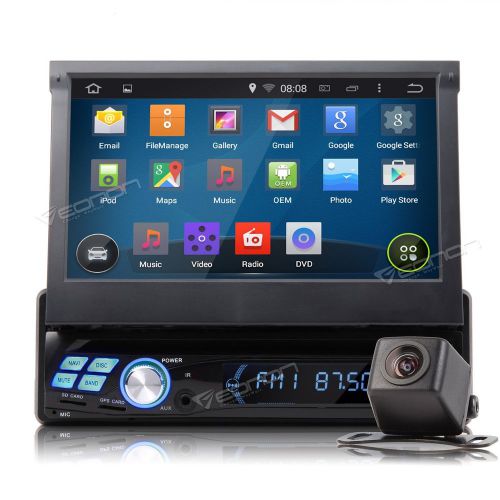 Cam+single 1 din android 4.4 7&#034; car stereo dvd player gps navigation bluetooth u