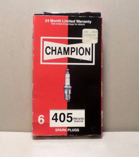 Box of 6 1991 champion spark plugs 405 rn14yc
