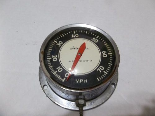 Vintage airguide marine speedometer 75mph chrome