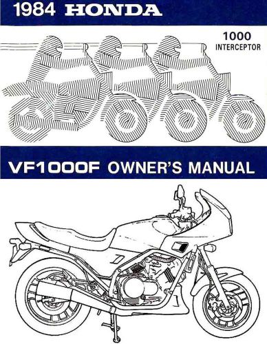 1984 honda 1000 interceptor vf1000f motorcycle owners manual -vf 1000 f-vf1000 f