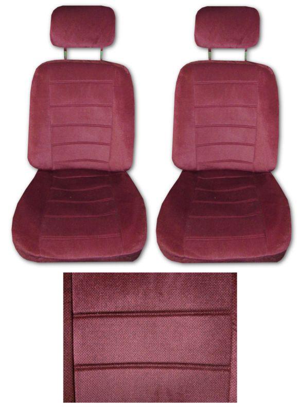 New low back quilted velour regal car truck seat covers red #d