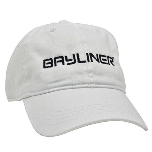 Bayliner boats cotton twill 6 panel unstructured white twill hat cap